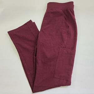 Figs | Burgundy Women's Scrub Pants, Relaxed Fit, Size Small